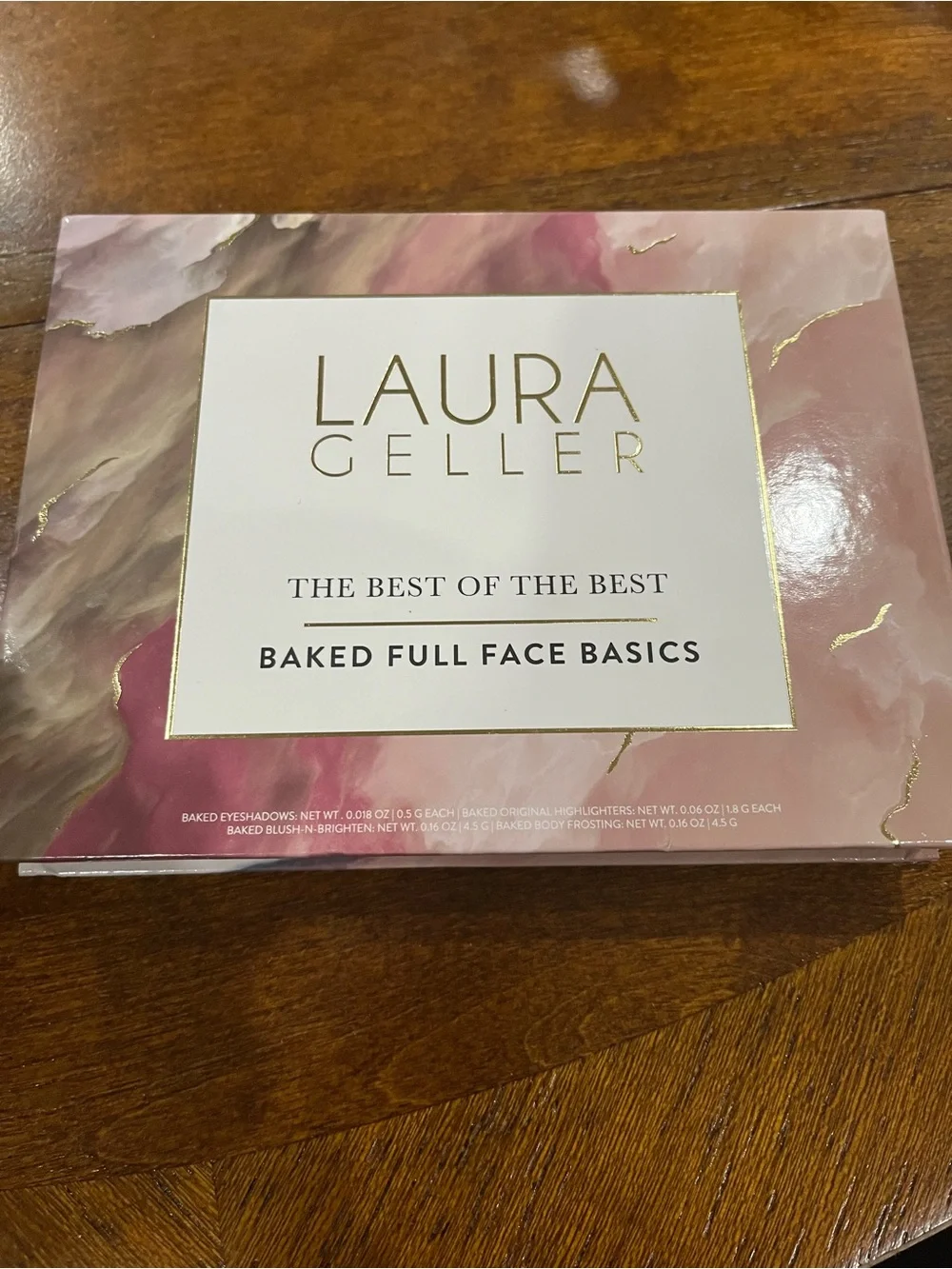 Laura Geller Pink Marble Baked Full Face Palette with Gold Accents